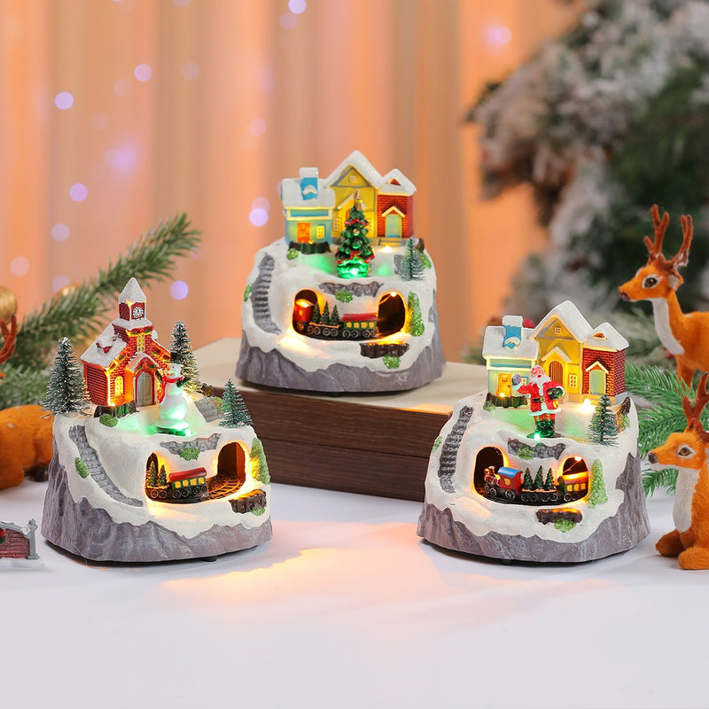 3つのデザインのミニクリスマスビレッジ