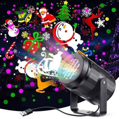 クリスマス投影ライト 壁に柄を映したイメージ